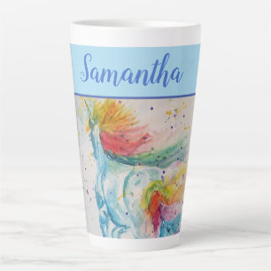 Unicorn Waterverf schattige Whimsical Girls Name A Latte Mok
