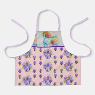 Unicorn Waterverf Schilder Bleke roze meisjes Apro Schort