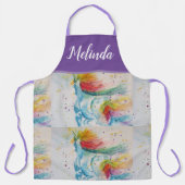 Unicorn Waterverf Schilder Paarse vrouwen Apron Schort (Voorkant)