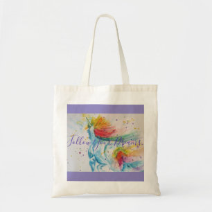 Unicorn Waterverf Schilder Regenboogmeisjes Gifts Tote Bag