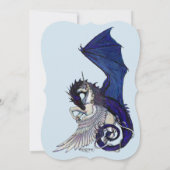 Unicorn Wedding Celebration Invitation Dragon Red Kaart (Achterkant)