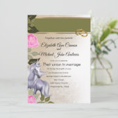 Unicorn Wedding Invite Kaart (Staand voorkant)