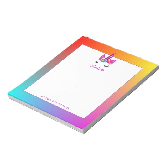 Unicorn wees vriendelijk Veilig computergebruik op Notitieblok (Gedraaid)