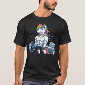 Unicorn Weightlift T shirt Fitness Gym Deadlift