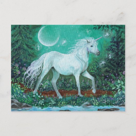 Unicorn Whispering Pines Briefkaart (Voorkant)