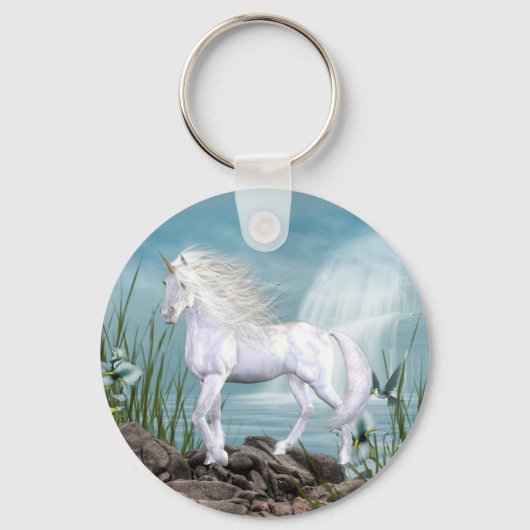Unicorn White Beauty Sleutelhanger (Voorkant)