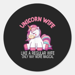 Unicorn Wife veel meer magische bruid en gr Ronde Sticker