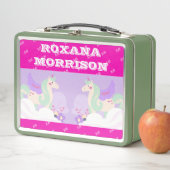 UNICORN WINGED ROSE ROSE BLANC Lunchbox en métal (En situation)