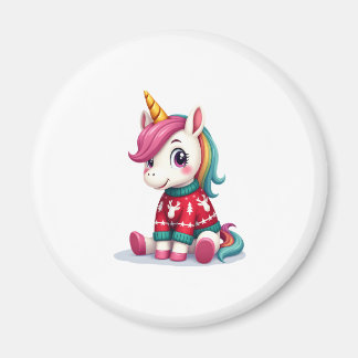 Unicorn with Christmas Sweater Unicorn Girls Chris Magneet