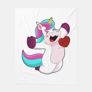Unicorn with Heart Fleece Deken