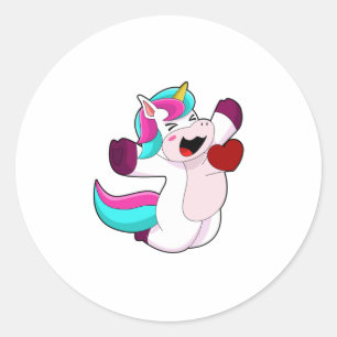 Unicorn with Heart Ronde Sticker