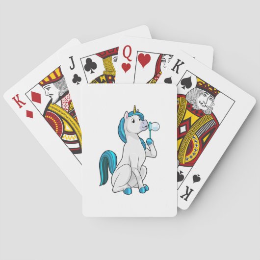 Unicorn with Soap bubbles Pokerkaarten (Achterkant)