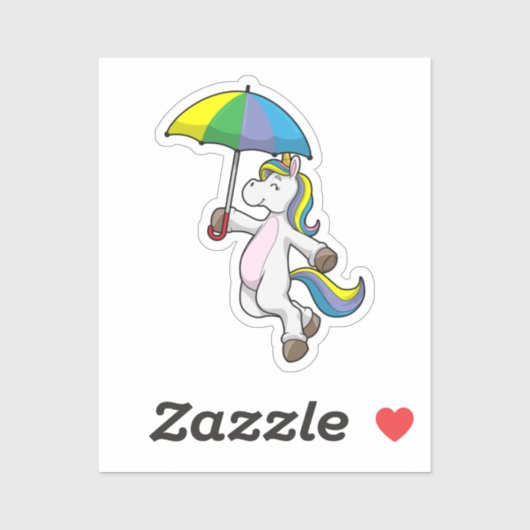 Unicorn with Umbrella Sticker (Vel)