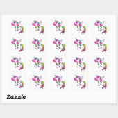 Unicorn with Wings Vierkante Sticker (Vel)