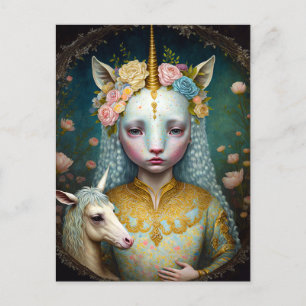 Unicorn Woman Fantasy Art Briefkaart