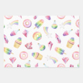 Unicorn Wrapping Paper Flat Sheet Set van 3 (Voorkant 2)