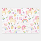 Unicorn Wrapping Paper Flat Sheet Set van 3 (Voorkant)