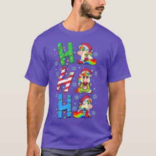 Unicorn Xmas Ho Ho Ho Cute Girls kerstkerstkerstma T-shirt