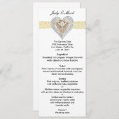 Unicorn Yellow Lace Wedding Menu Kaart (Voorkant / Achterkant)