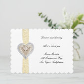 Unicorn Yellow Lace Wedding Reception Kaart (Staand voorkant)