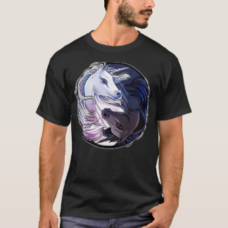 Unicorn Yin Yang Funny Yoga Unicorns Mannen Vrouwe T-shirt
