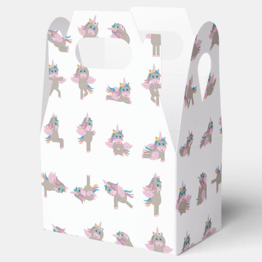 Unicorn Yoga Poses Patroonontwerp Bedankdoosjes (Geopend)