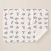 Unicorn Yoga Poses Patroonontwerp Sherpa Deken (Voorkant (horizontaal))