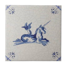 Unicorn Zee Creature Delft Blue 17th Century Repro