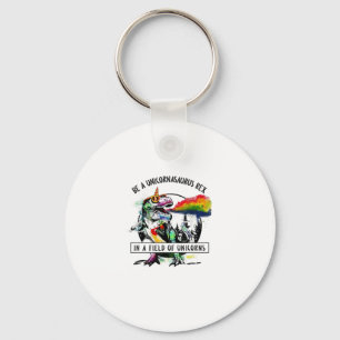 Unicornasaurus rex zijn op een gebied van Unicorn Sleutelhanger
