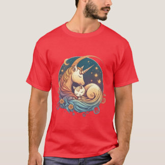 UnicornCat Liefde Laat je liefde voor eenhoorns en T-shirt