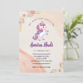 Unicorne 1er anniversaire Invitation (Debout devant)
