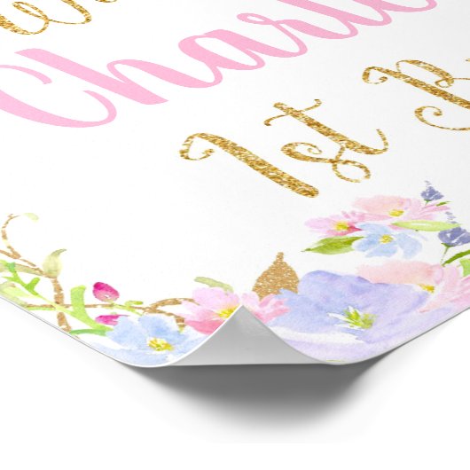 Unicorne 1er anniversaire Rainbow Welcome Poster (Coin)