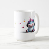 Unicorne adorable avec casque Mug (Devant droit)