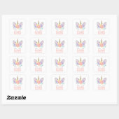 Unicorne Anniversaire Sticker pastel floral (Feuille)