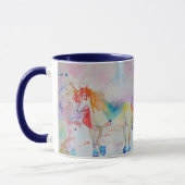 Unicorne aquarelle filles dames Mug (Gauche)