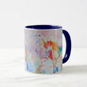 Unicorne aquarelle filles dames Mug (Devant droit)