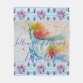 Unicorne Aquarelle Floral Girls Nom Couverture (Devant)