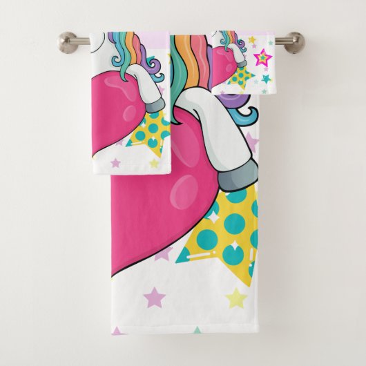 Unicorne arc-en-ciel avec étoiles (En situation)