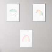 Unicorne, arc-en-ciel, nuage pastel ensemble 3 imp (Recto)