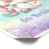 Unicorne arc-en-ciel radiant Affiche de bienvenue (Coin)