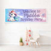 Unicorne avec ballons Bannière intérieure/extérieu (Insitu)