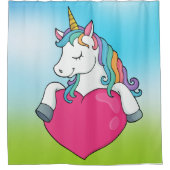Unicorne avec Rainbow Hair Douche rideau (Devant)