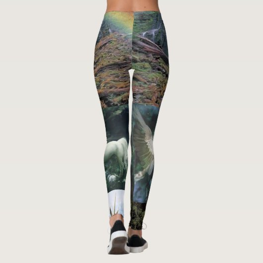 unicorne blanc long leggings faune (Dos)