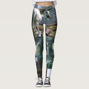 unicorne blanc long leggings faune