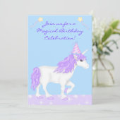 Unicorne blanche et violette filles Invitation d'a (Debout devant)