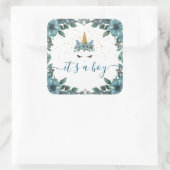 unicorne bleu floral C'est un garçon Sticker (Sac)