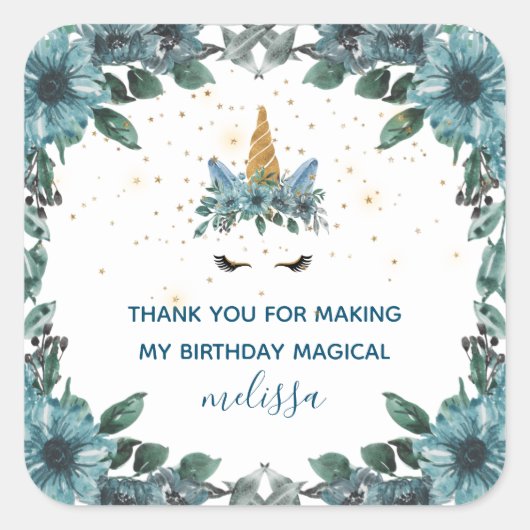 unicorne bleu glorieux merci Sticker (Devant)