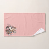 Unicorne bleu or rose sur mesure (Serviette à main)