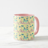 Unicorne Bleue Célébrant Son Anniversaire 2 Mug (Devant droit)