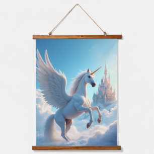 unicorne Bois tapissé Tapisserie murale Un panneau
